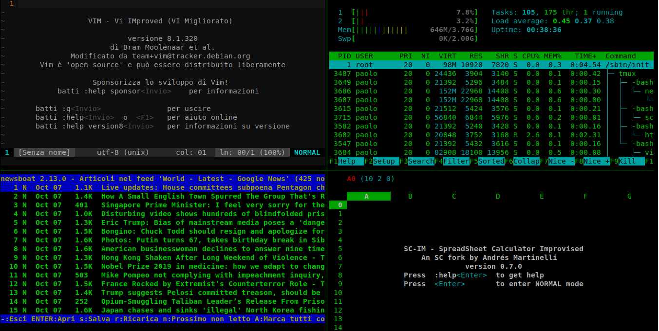 Esempio di Tmux